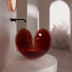MonBlari FLOWER series bathroom basin – bud shape side view close-up