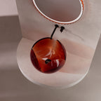 MonBlari FLOWER series bud-shaped bathroom basin diagonal top view panorama-wine amber