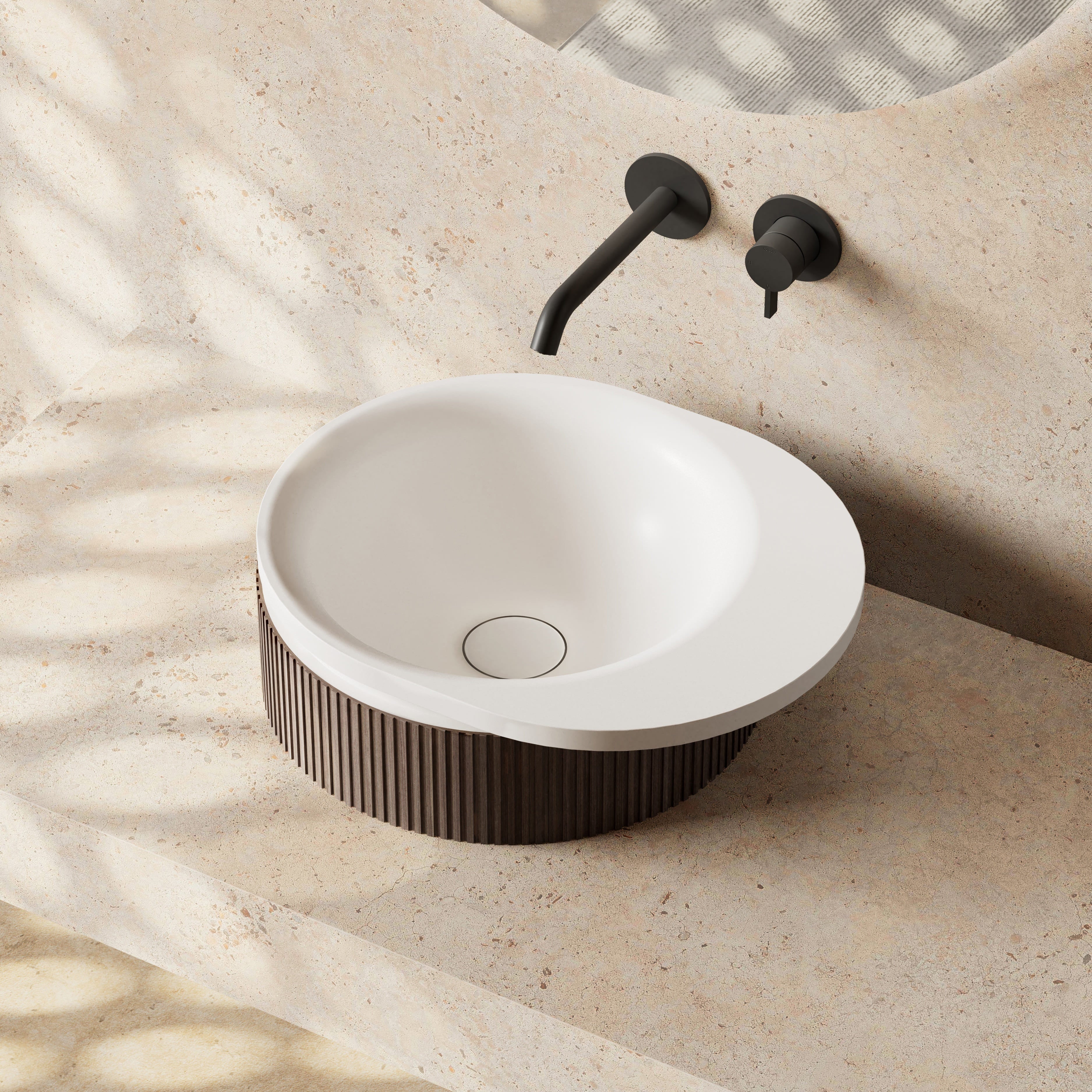 MonBlari FOREST Series Vessel Basin Diagonal Top View Panorama-380x460x150mm-Scenario Main image