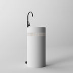 MonBlari LINGLONG Series Bathroom Pedestal Basin Side View Panorama