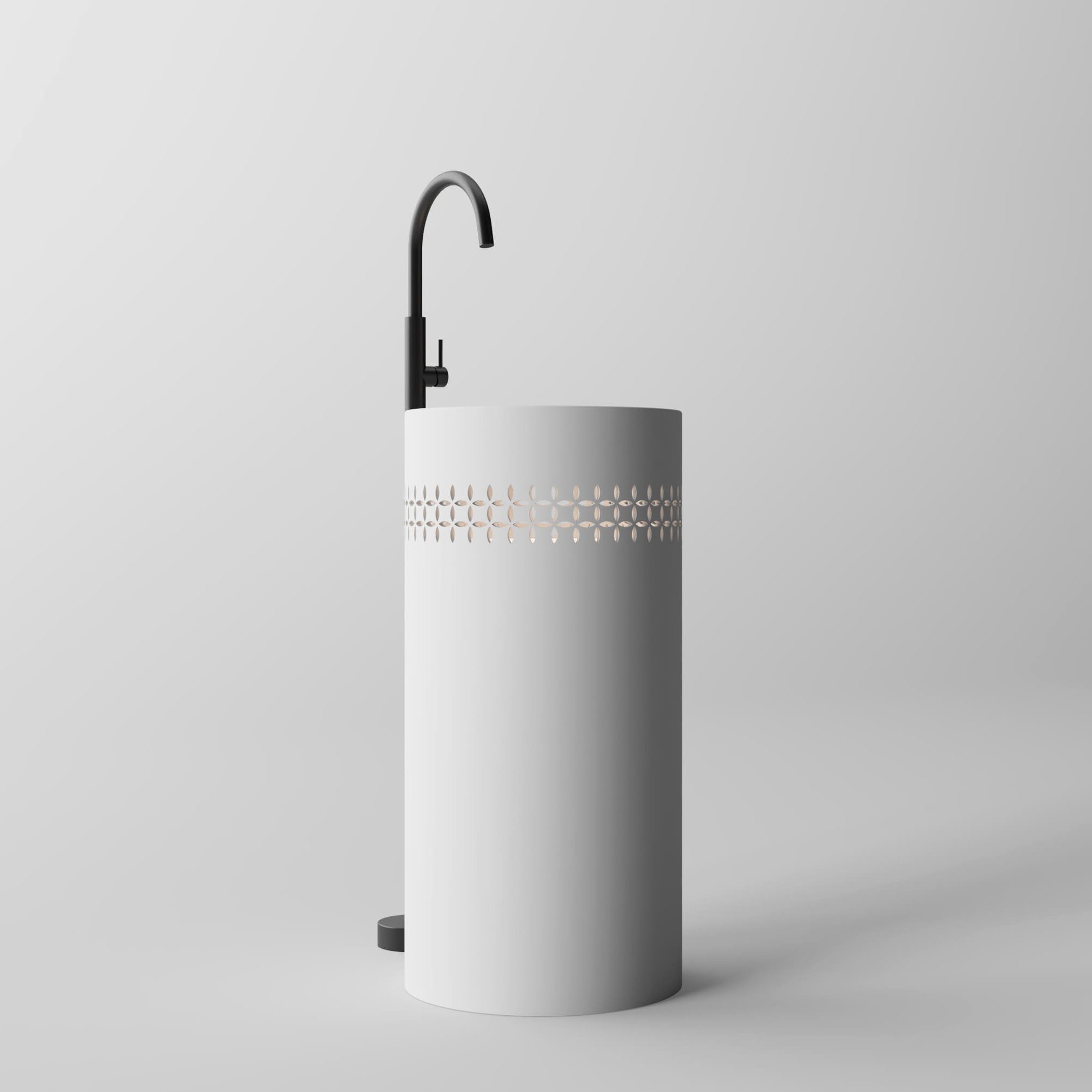 MonBlari LINGLONG Series Bathroom Pedestal Basin Side View Panorama