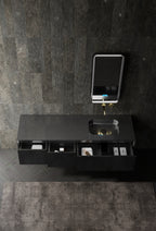 MonBlari MC-V9966 carbon fiber vanity unit with mirror-1800mm top view detail