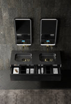 MonBlari MC-V9970 carbon fiber vanity unit with mirror-1400mm front top view