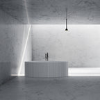 MR88857 Fluted Long Oval Freestanding Bath | MonBlari Front View Close-up