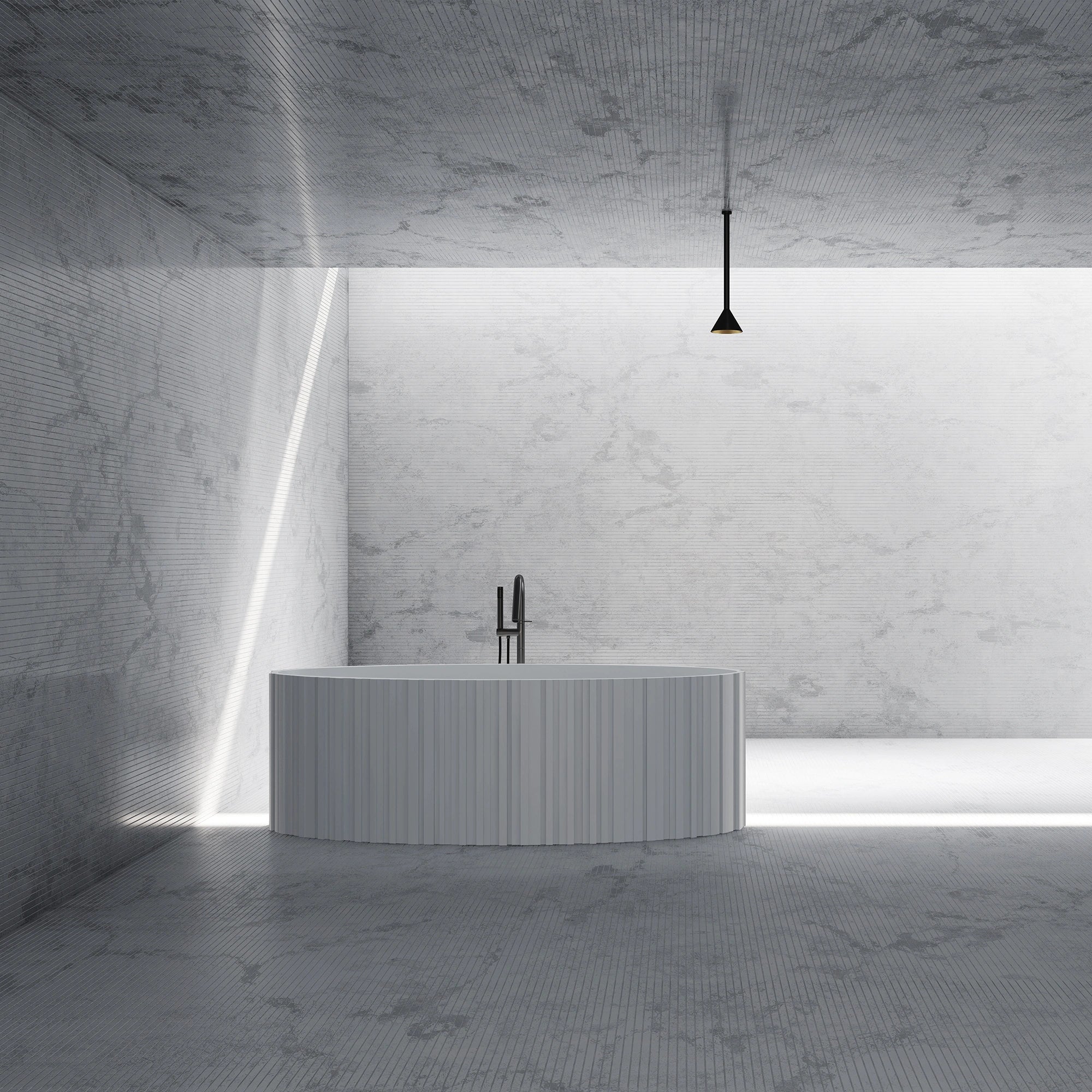 MR88857 Fluted Long Oval Freestanding Bath | MonBlari Front View Close-up Main image