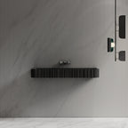 MonBlari MR-G8856-1 black solid surface wall-mounted basin