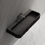 MonBlari MR-G8856-1 black solid surface wall-mounted basin side top view close-up