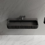 MonBlari MR-G8856-1 black solid surface wall-mounted basin top view close-up