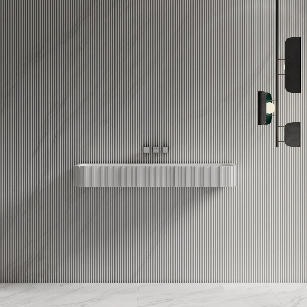 MonBlari MR-G8856-1 solid surface wall-mounted basin front view Main image