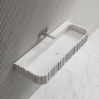 MonBlari MR-G8856-1 solid surface wall-mounted basin side top view close-up