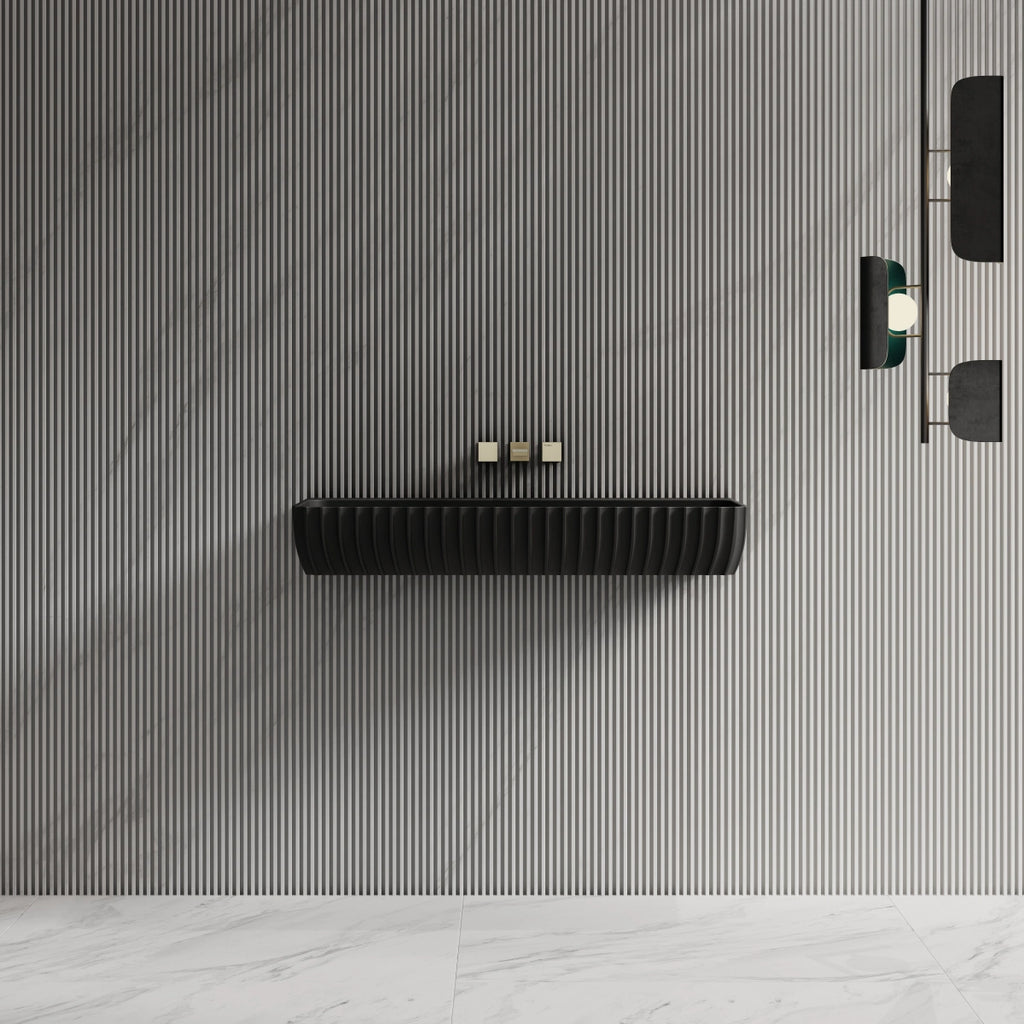 MonBlari MR‑G8876‑1 black solid surface basin
