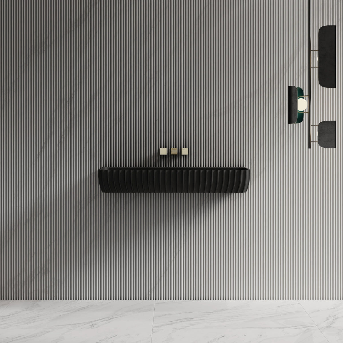 MonBlari MR‑G8876‑1 black solid surface basin