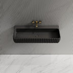 MonBlari MR‑G8876‑1 black solid surface basin front top view close-up