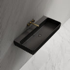 MonBlari MR‑G8876‑1 black solid surface basin left side top view close-up