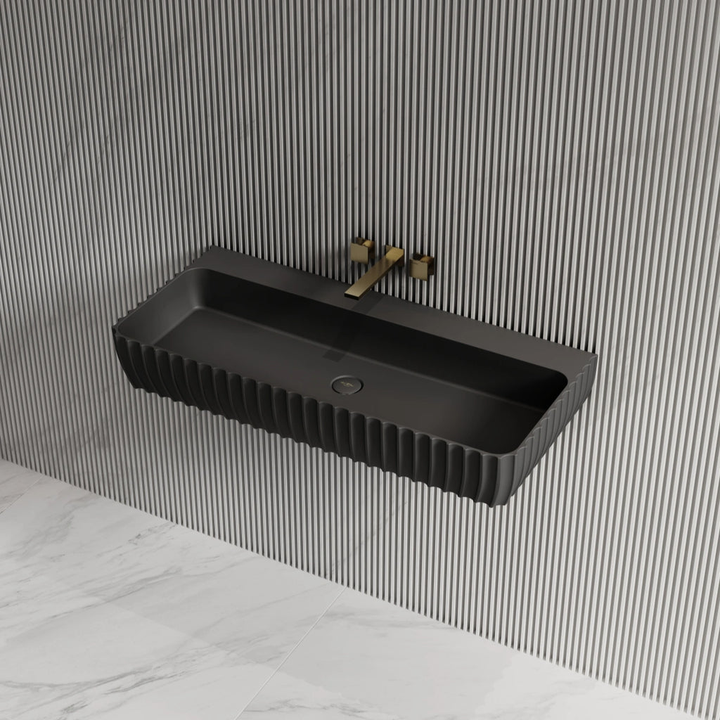 MonBlari MR‑G8876‑1 black solid surface basin side top view