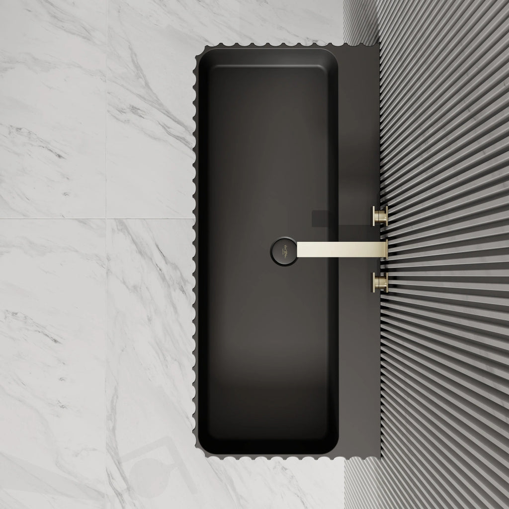 MonBlari MR‑G8876‑1 black solid surface basin top view