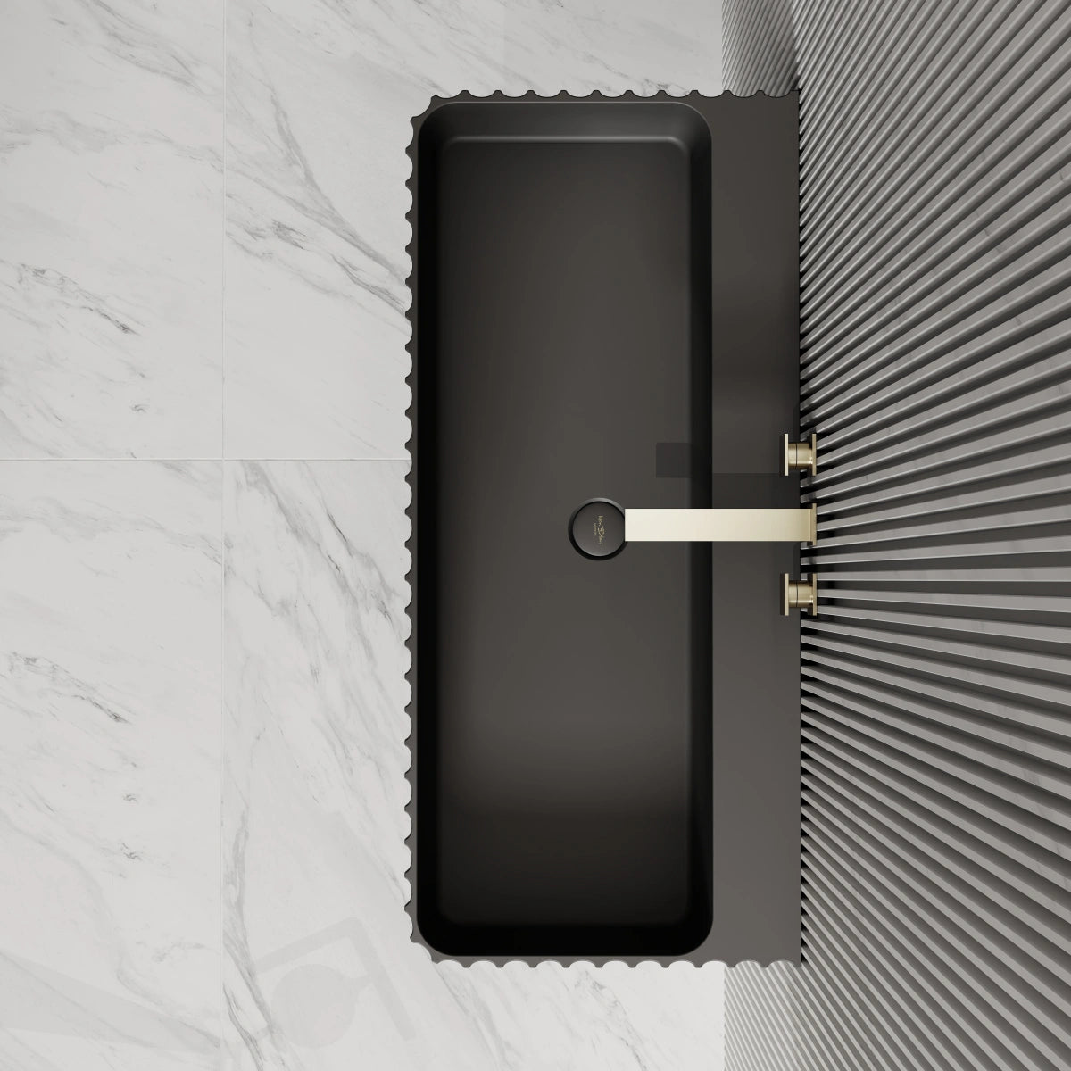 MonBlari MR‑G8876‑1 black solid surface basin top view