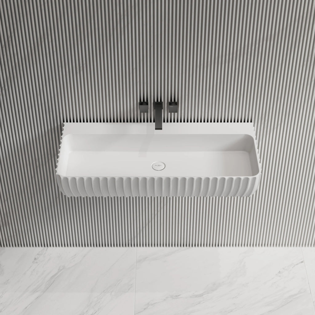 MonBlari MR‑G8876‑1 solid surface basin front top view