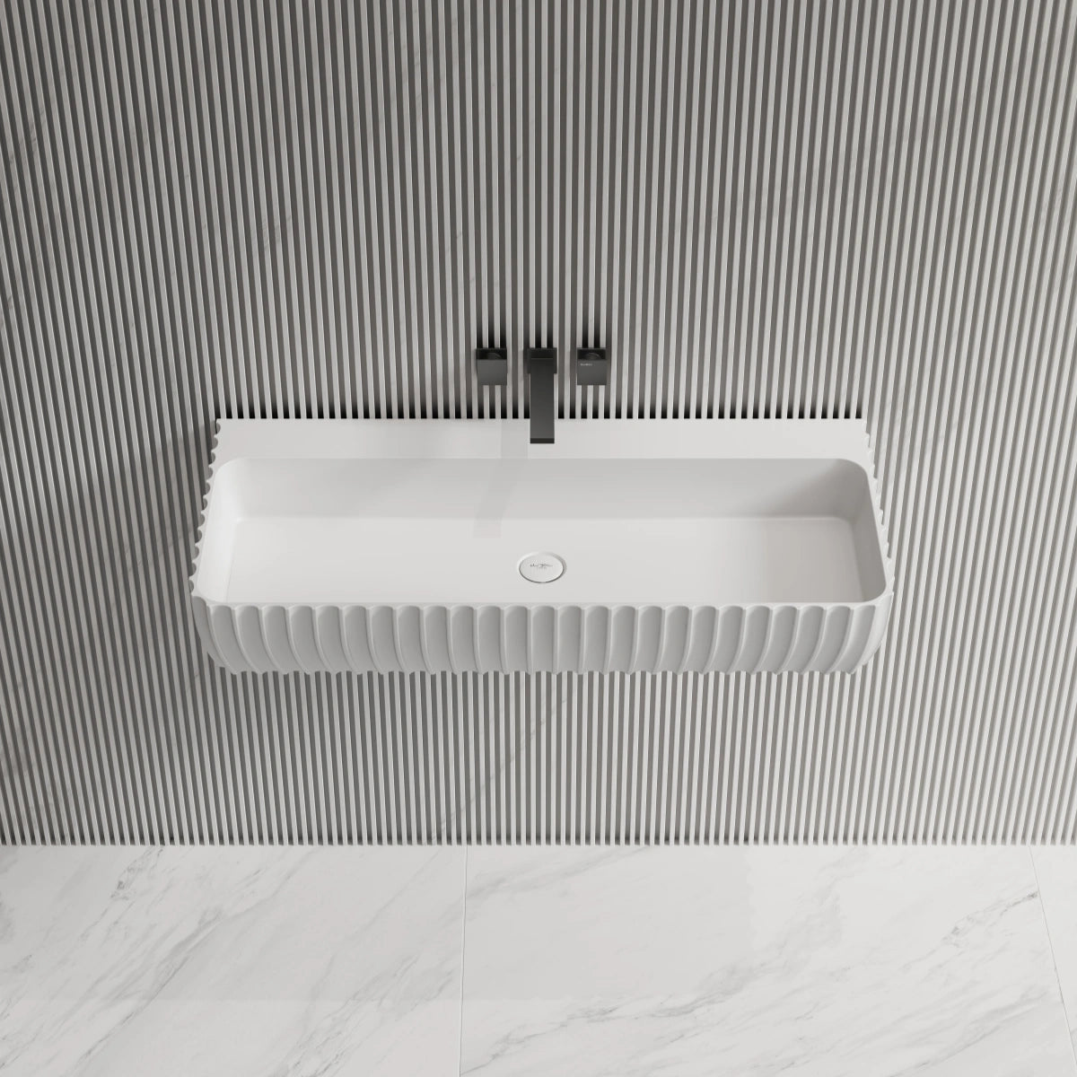 MonBlari MR‑G8876‑1 solid surface basin front top view