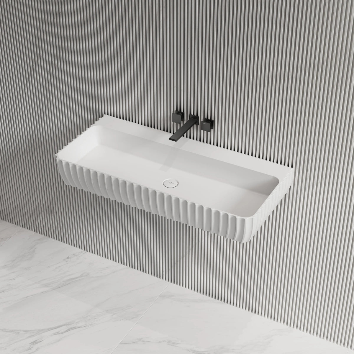MonBlari MR‑G8876‑1 solid surface basin right side top view