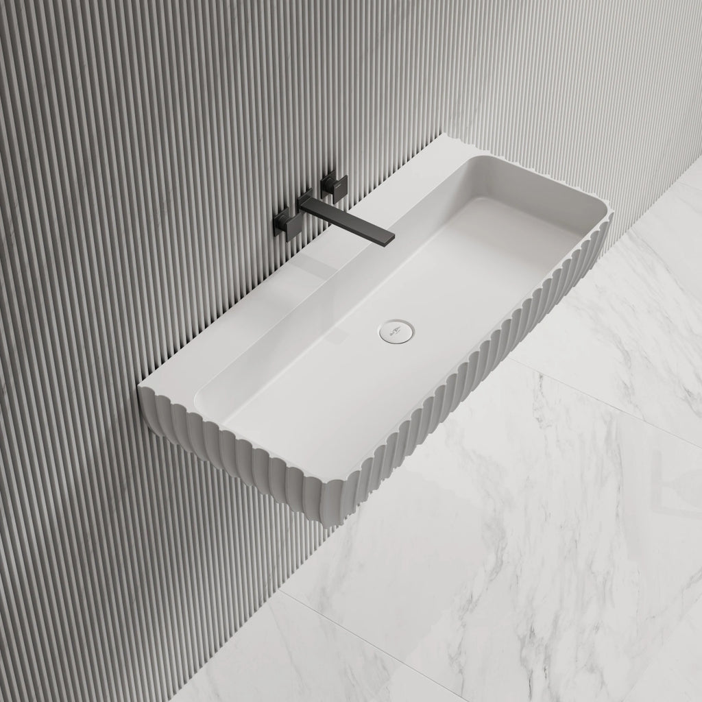 MonBlari MR‑G8876‑1 solid surface basin side top view close-up
