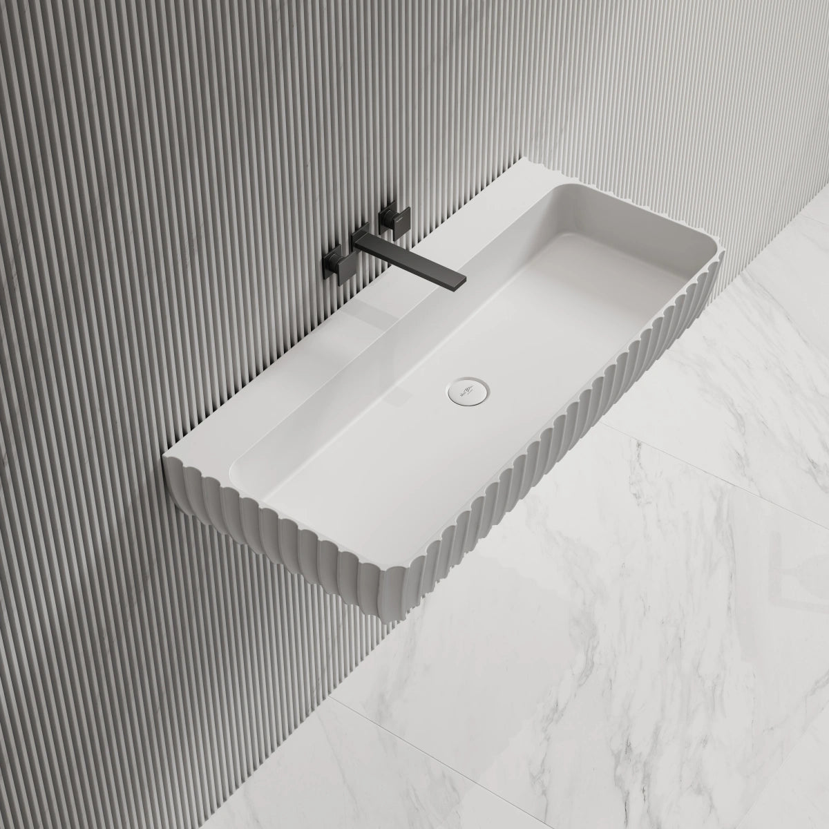 MonBlari MR‑G8876‑1 solid surface basin side top view close-up