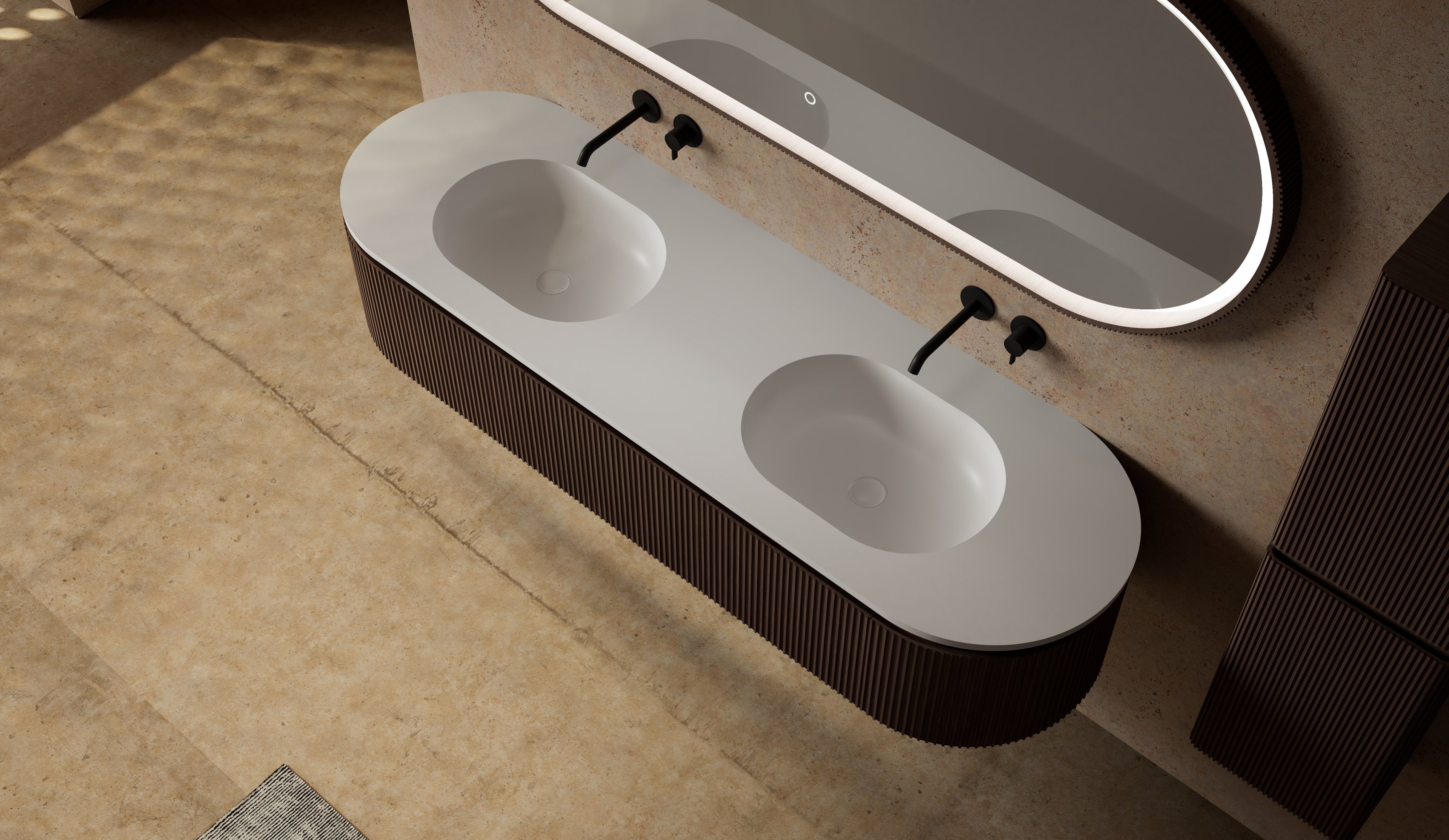 MonBlari MW-V0602A double vanity units with mirror-1800mm side top view