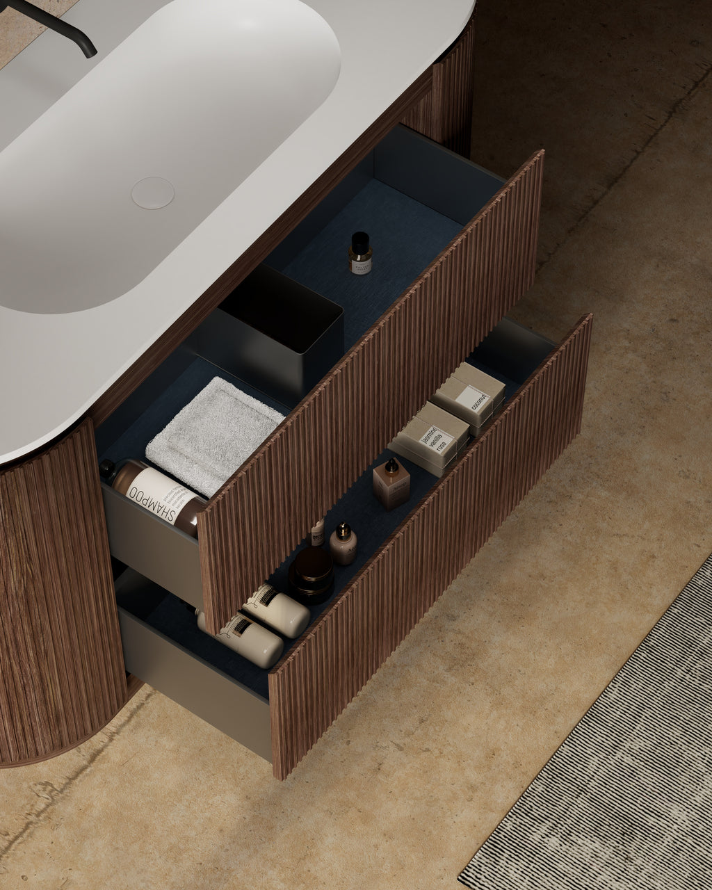 MonBlari MW-V0691 vanity units with mirror-1500mm side top view close-up