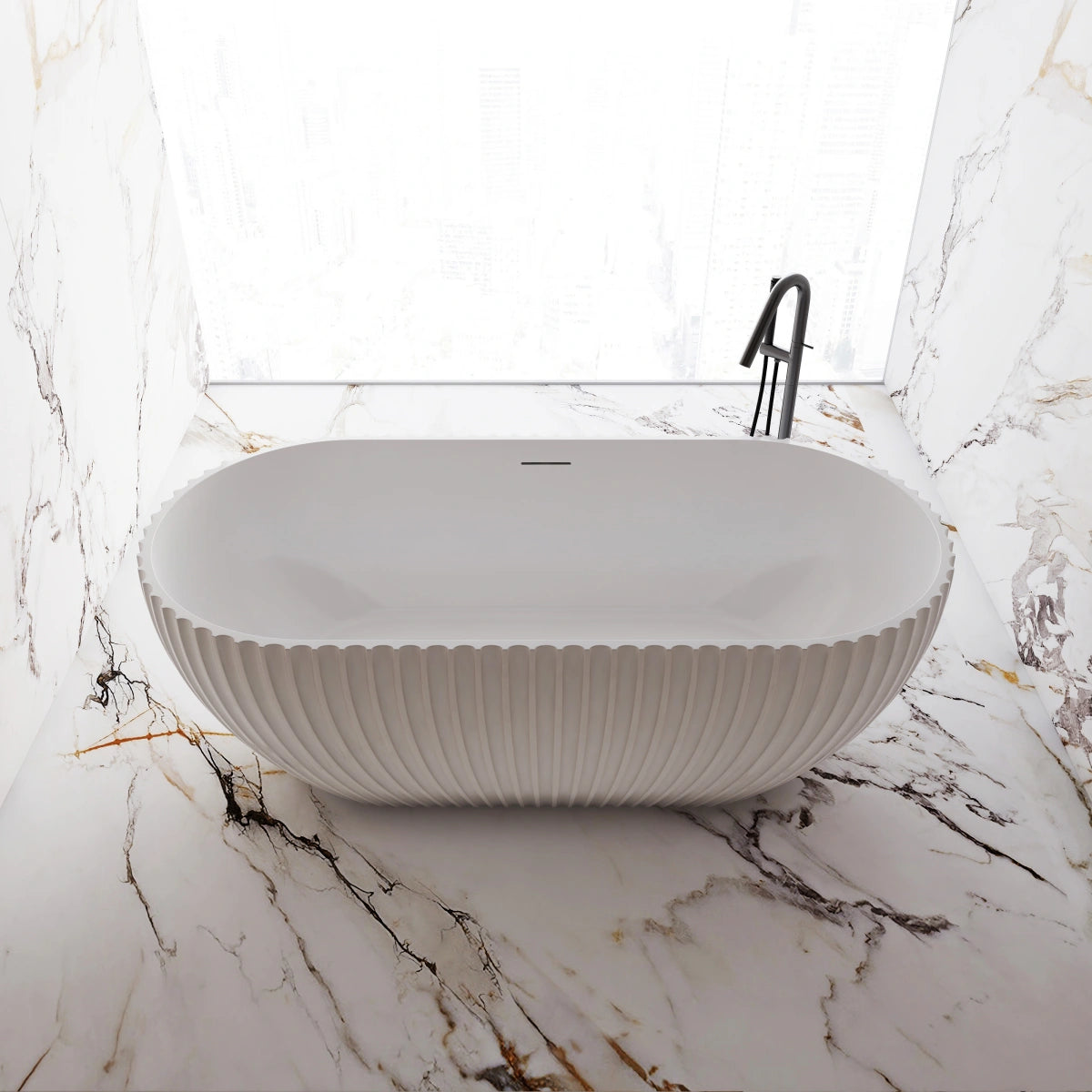 MonBlari MY-66611 Freestanding Bath Front Top View