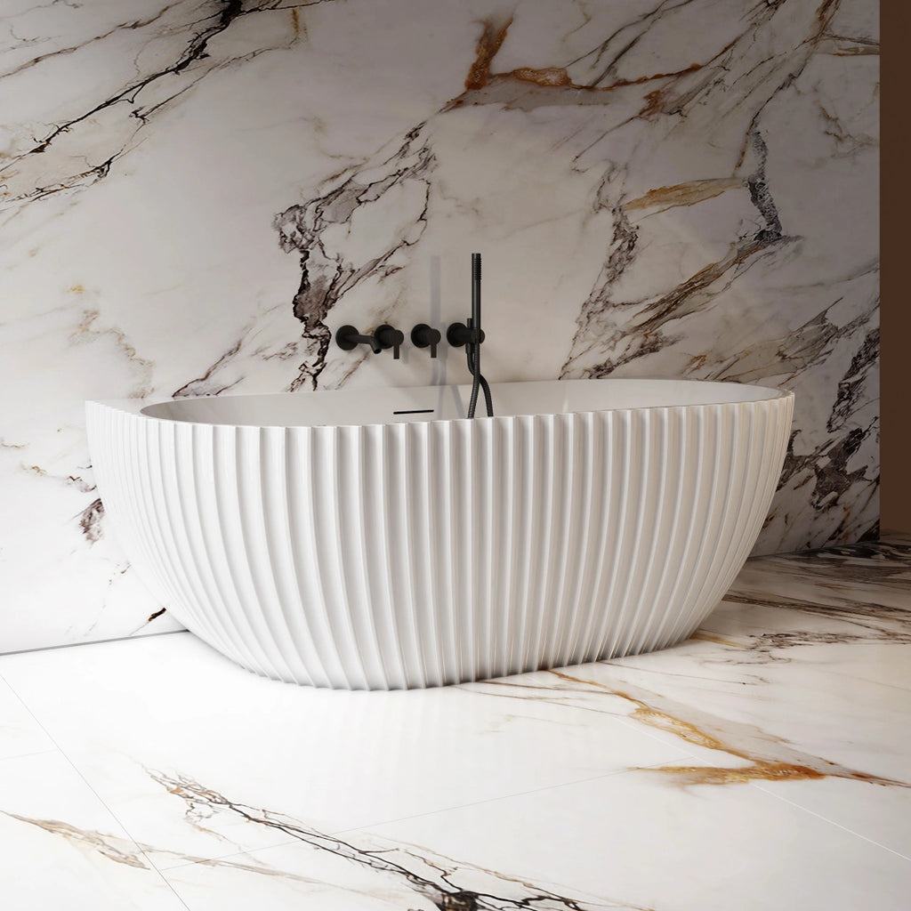 MonBlari MY-66616 Arc-shaped Wall-Mounted Bath Right Side View
