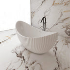 MonBlari MY‑66618 Crescent-Shaped Freestanding Bath Diagonal Side View 