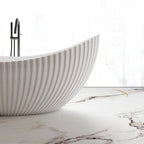 MonBlari MY‑66618 Crescent-Shaped Freestanding Bath Right Side View Close-up