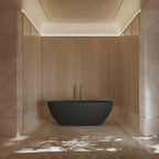 MonBlari My‑66617 Black Freestanding Acrylic Bathtub Front View