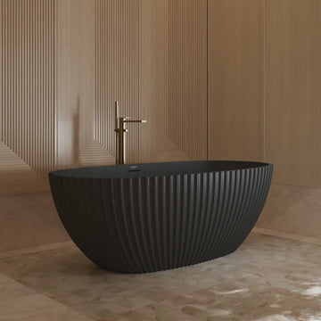 MonBlari My‑66617 Black Freestanding Acrylic Bathtub Side View