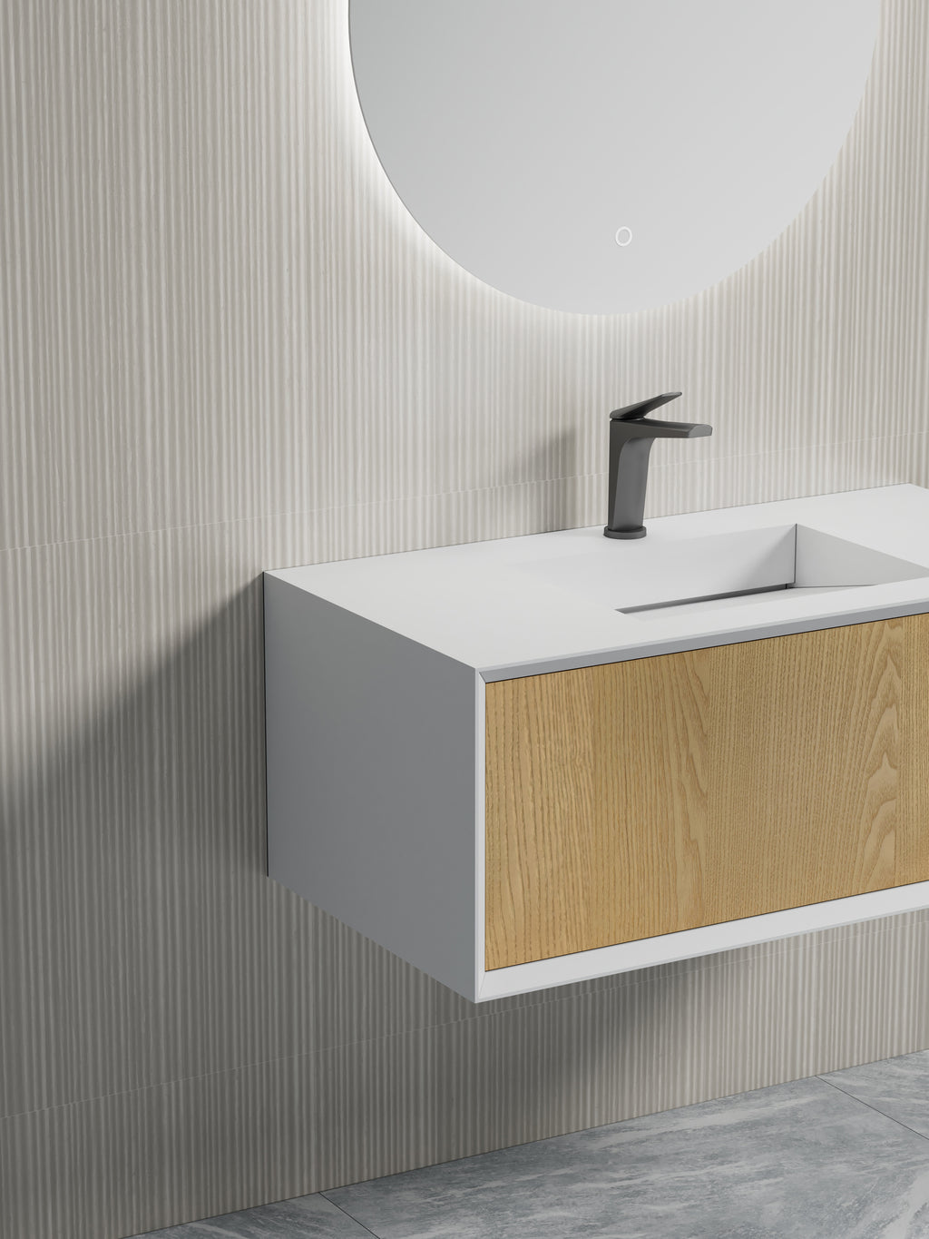 MonBlari TW-2501 vanity units with mirror-800mm diagonal view close-up