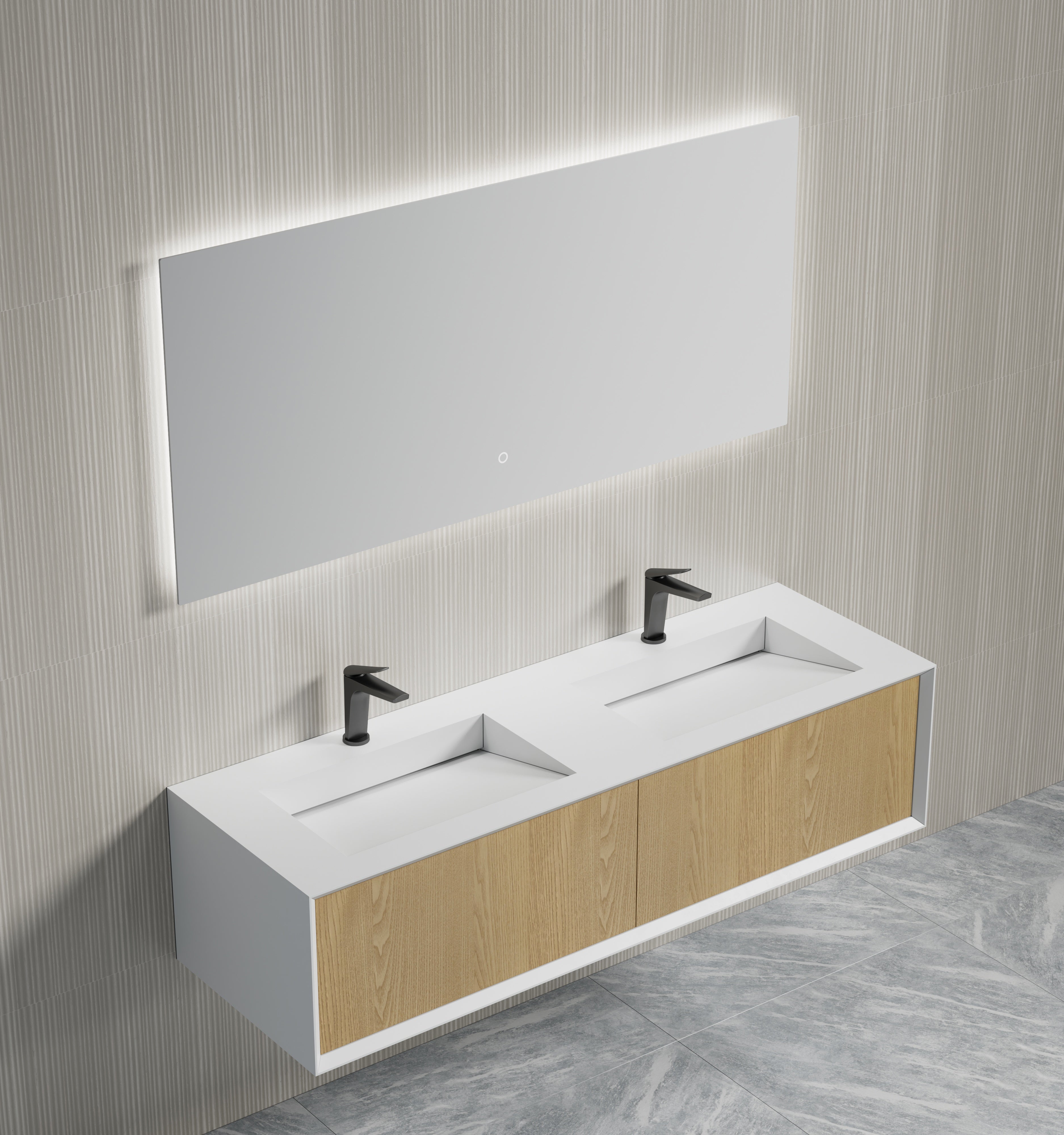 MonBlari TW-2502 vanity units with mirror-1400mm side view
