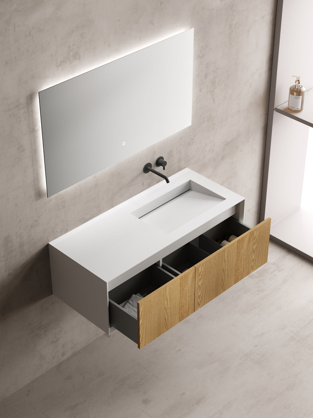 MonBlari TW-2503 vanity units with mirror-1200mm side view