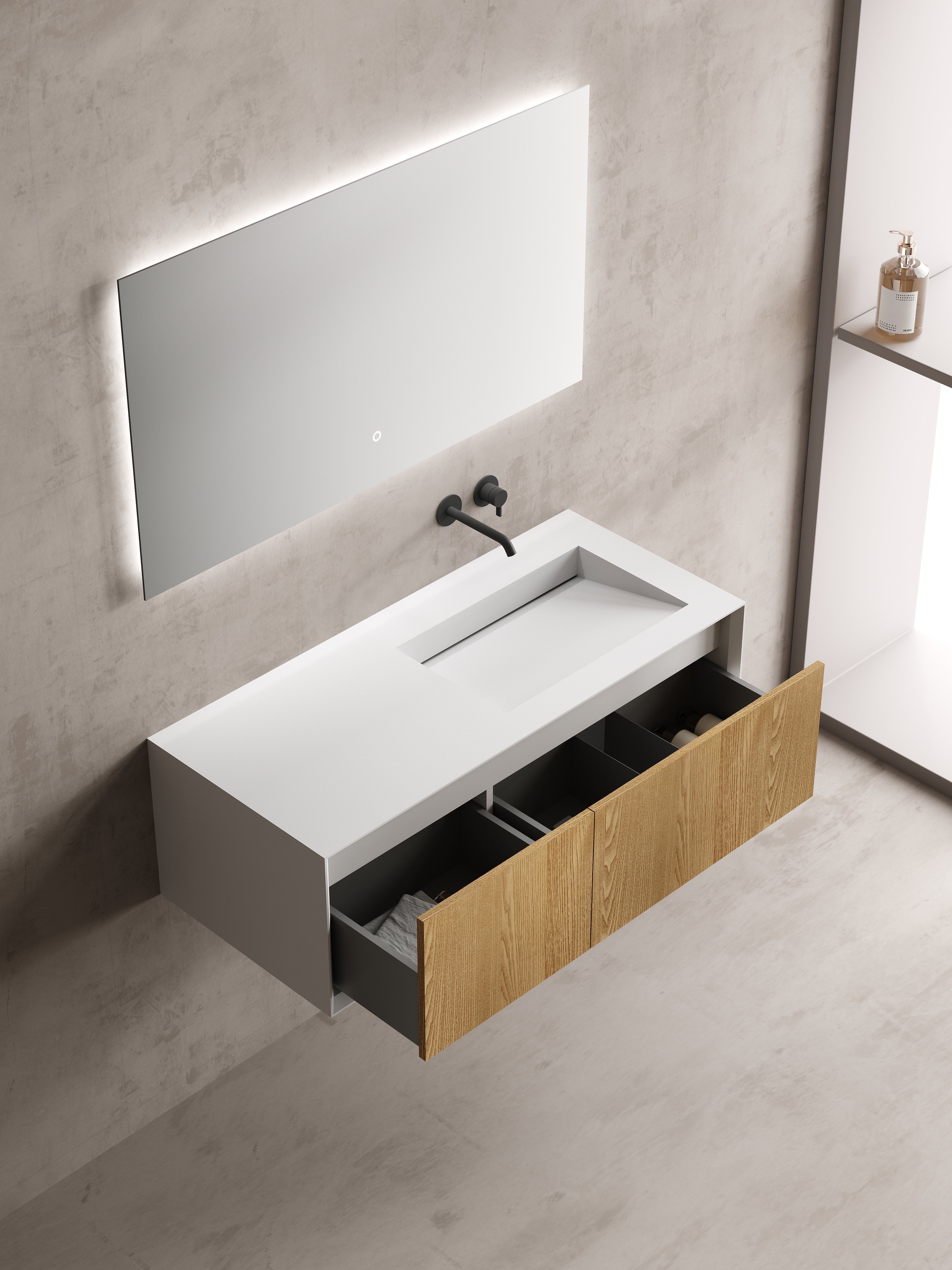 MonBlari TW-2503 vanity units with mirror-1800mm side view