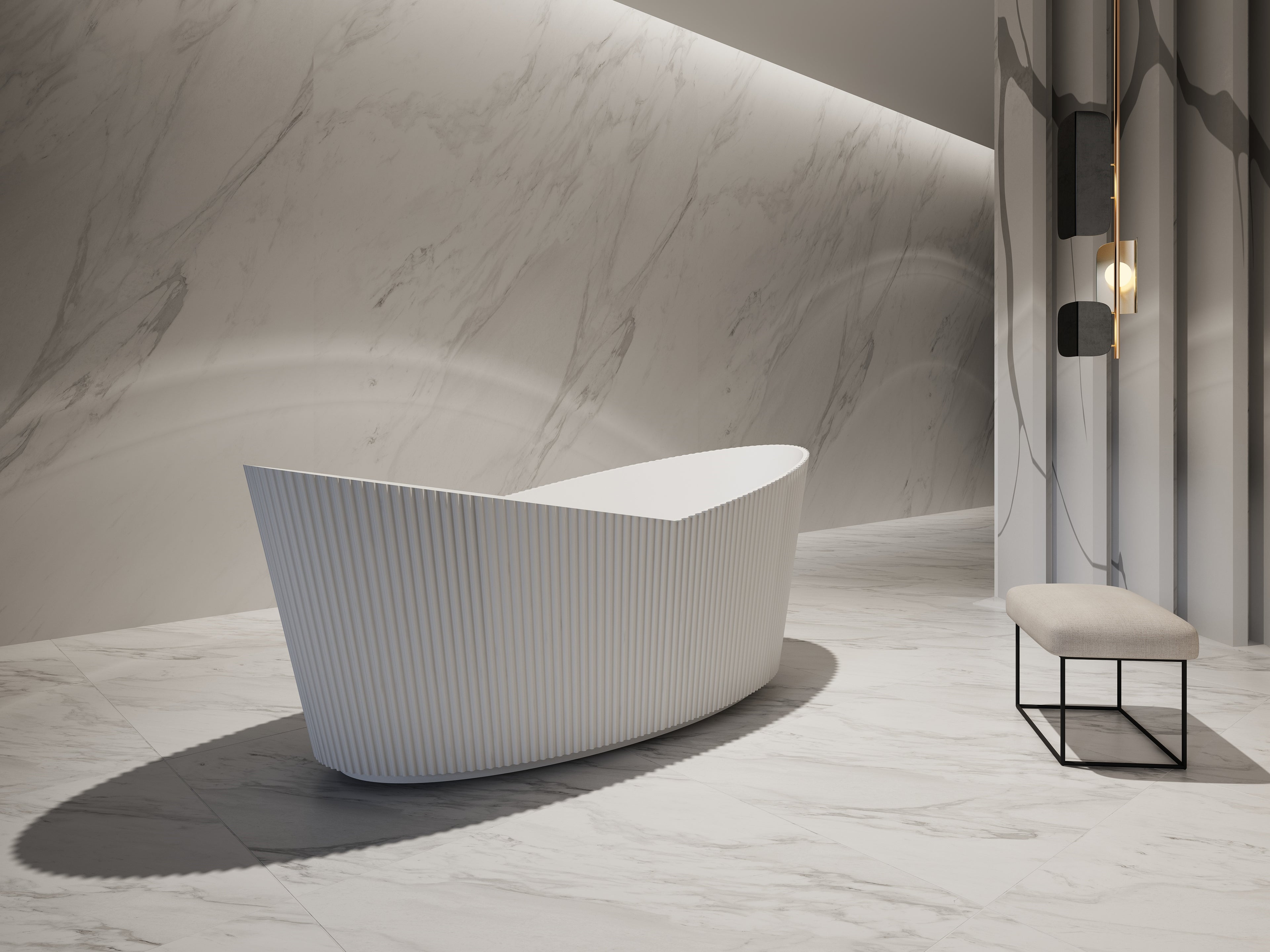 MonBlari TW-7193 Freestanding Bath Diagonal View