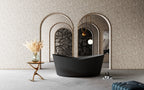 MonBlari TW-7193 Black Acrylic Double Slipper Bathtub Front View