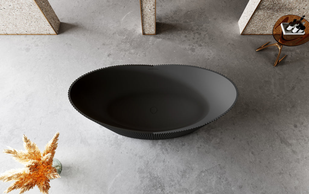 MonBlari TW-7193 Freestanding Bath Front Top View Close-up