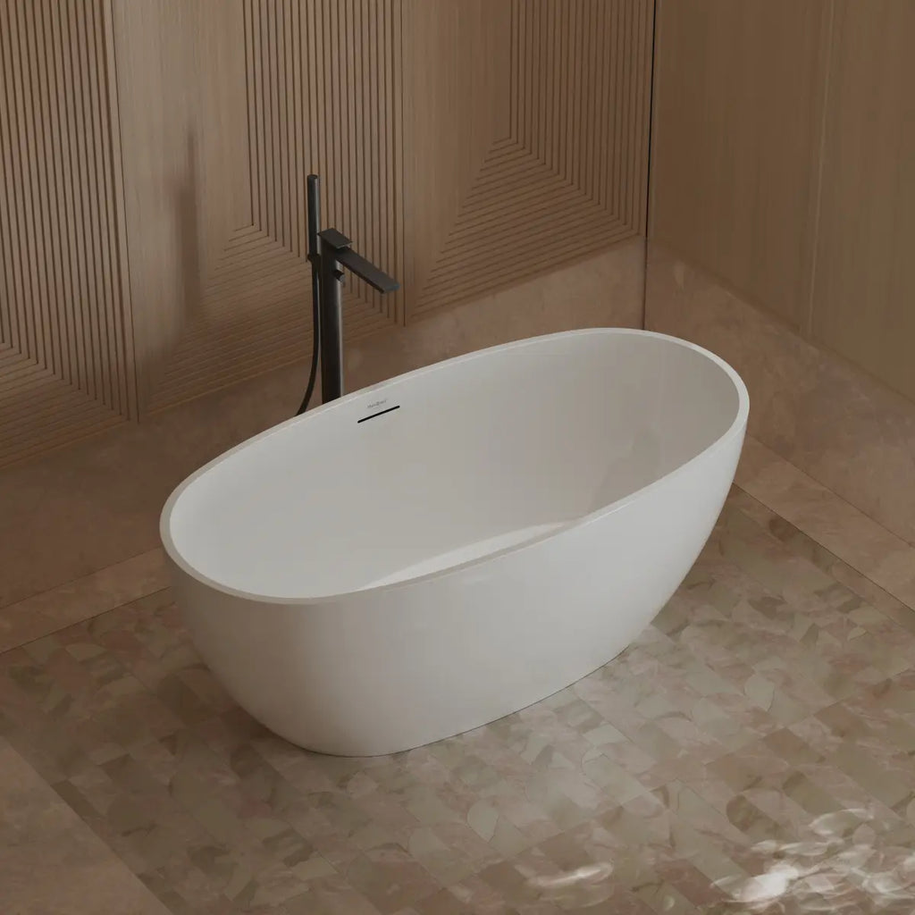 MonBlari TW-7507 Acrylic Freestanding Bathtub Side Top View Close-up