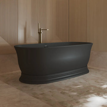 MonBlari TW-7798 Black Freestanding Acrylic Bathtub 