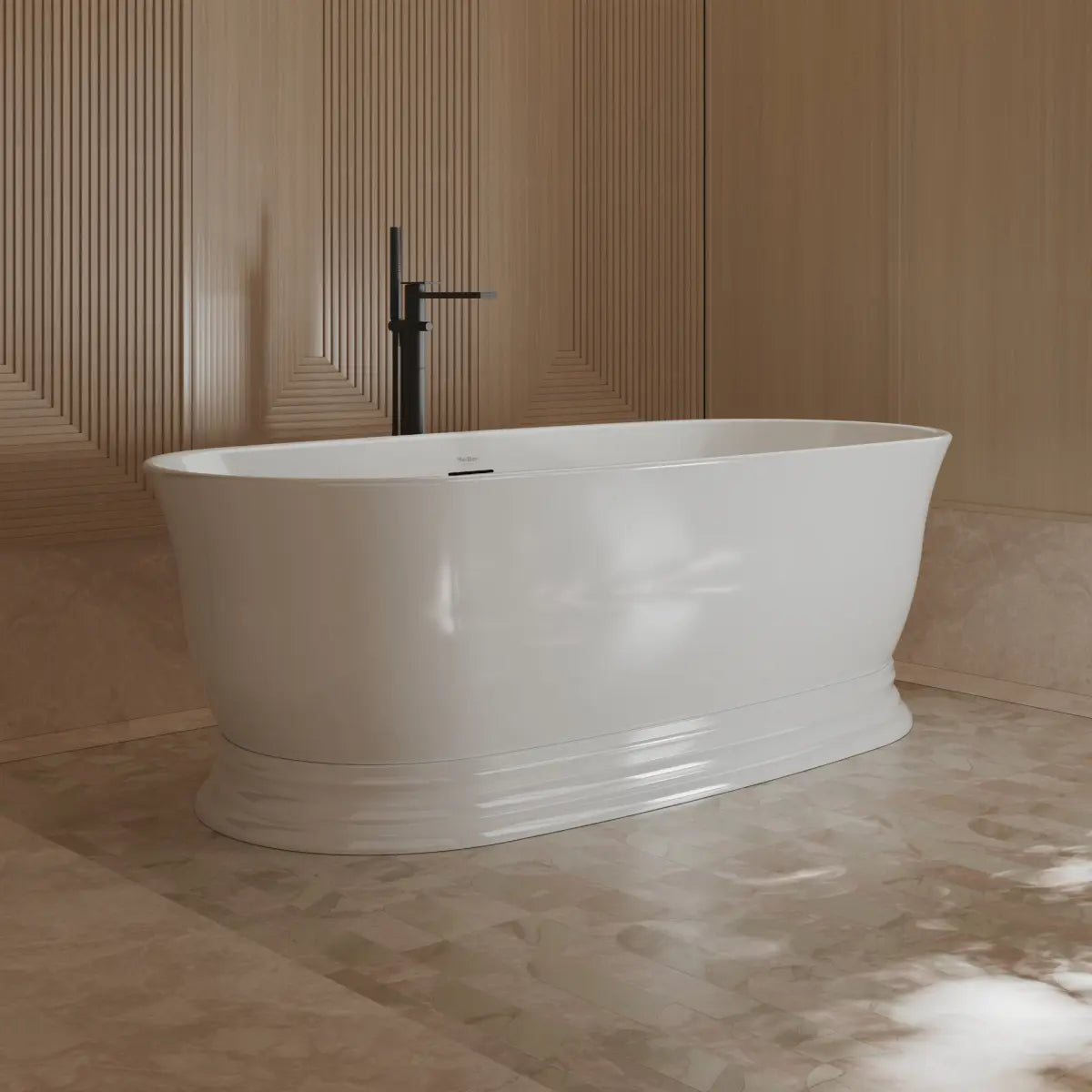 MonBlari TW-7798 White Freestanding Acrylic Bathtub
