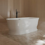 MonBlari TW-7798 White Freestanding Acrylic Bathtub Side View