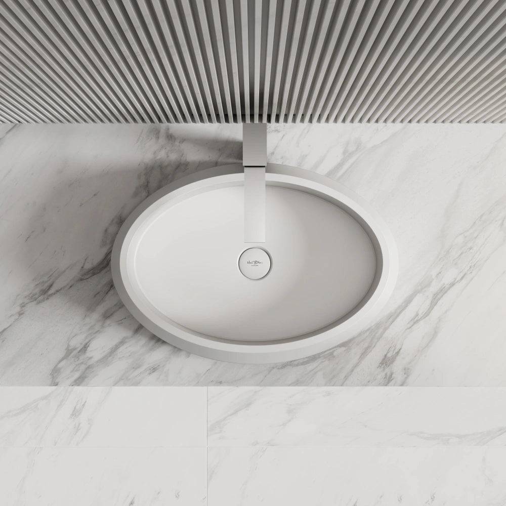 MonBlari TW-8693A Solid Surface Countertop Basin Front Top View Close-up