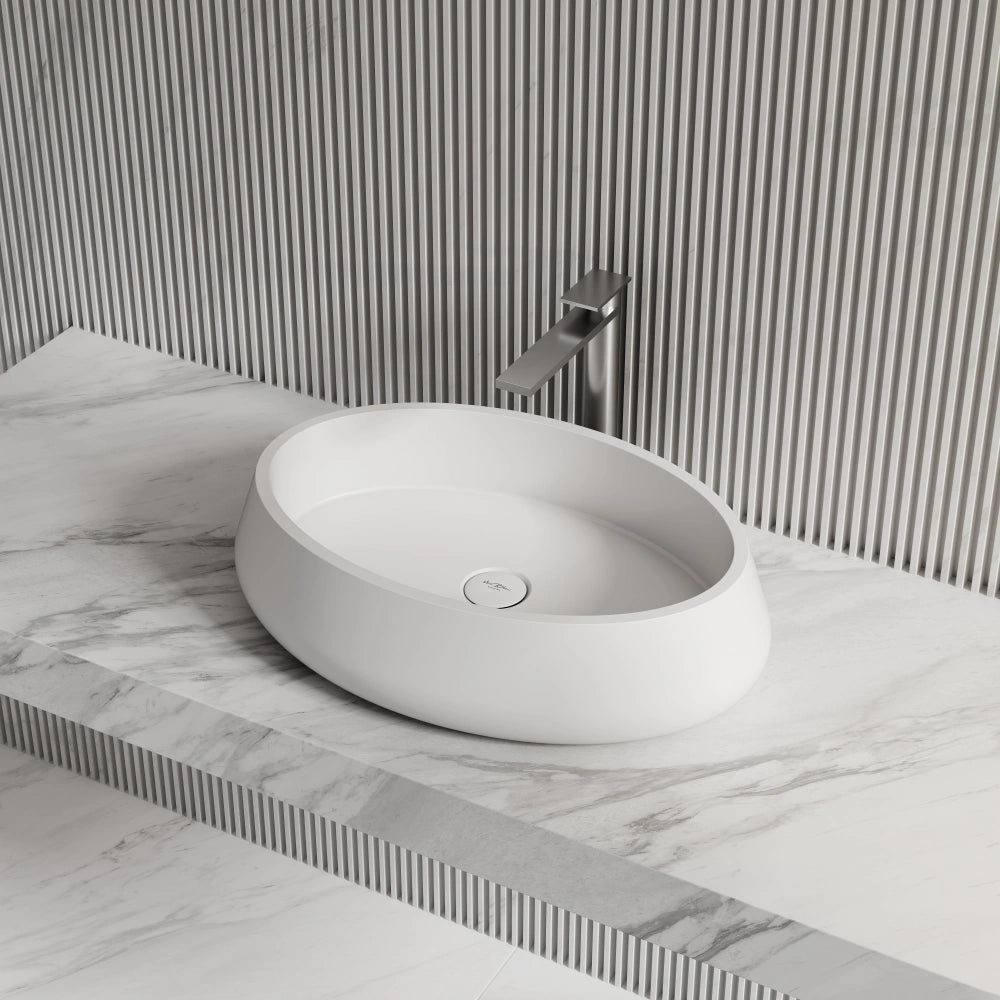 MonBlari TW-8693A Solid Surface Countertop Basin Side Top View Close-up Main image