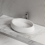 MonBlari TW-8693A Solid Surface Countertop Basin Side Top View Close-up