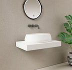 MonBlari TW-8693A oval countertop basin – solid surface modern bathroom sink side view
