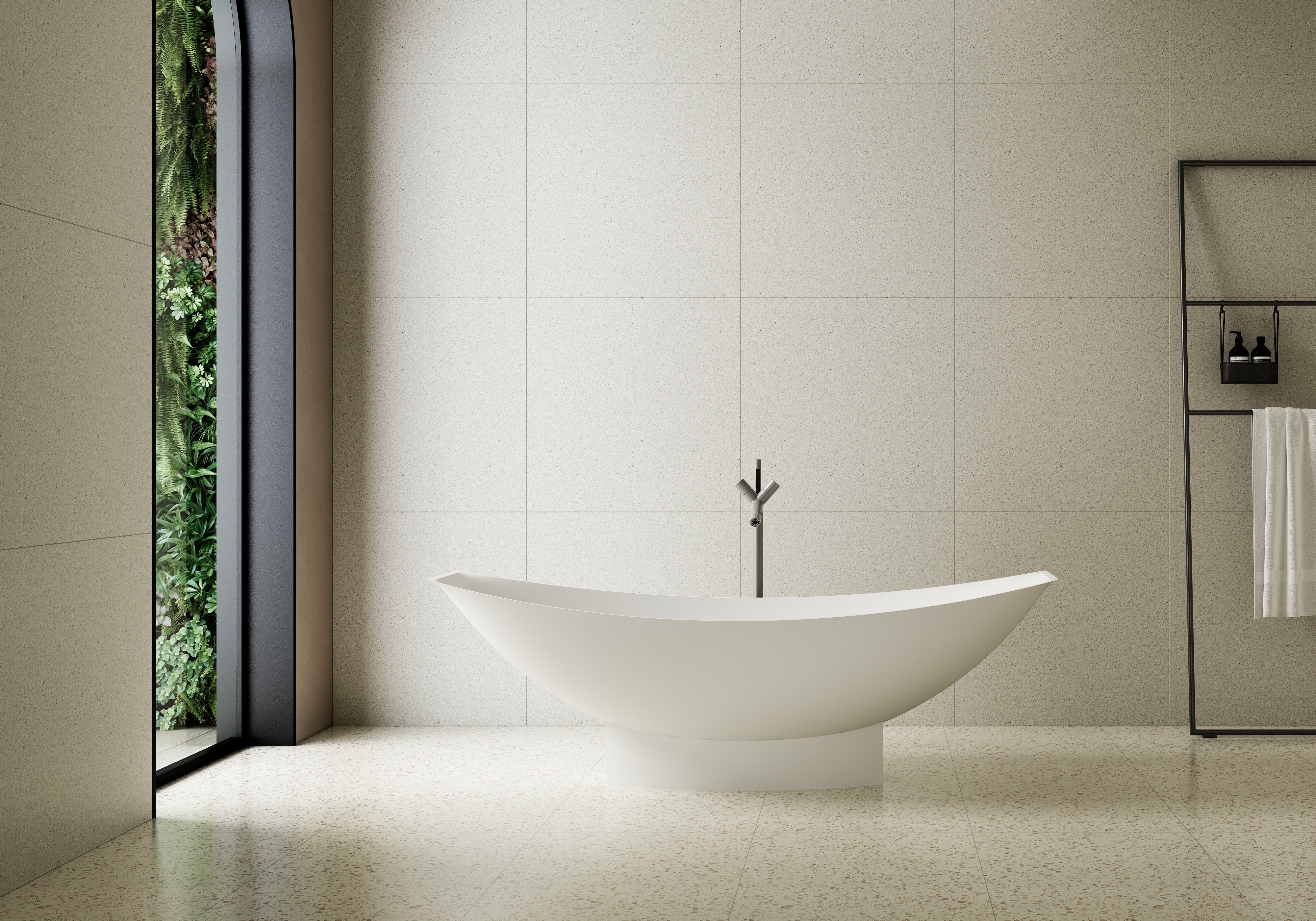 MonBlari TW-8991 solid surface bath front view Main image